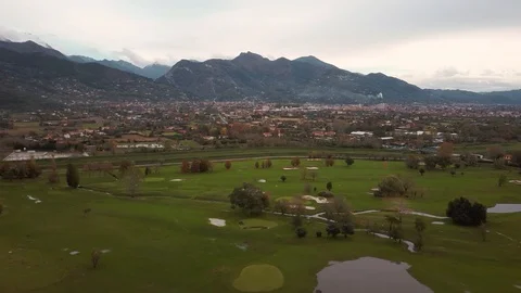 Aerial view of a golf course Stock Footage 120126765