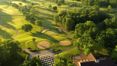 Aerial view of Golf course. 库存影片 132493403