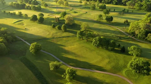 Aerial view of Golf course. Stock Footage 132618045