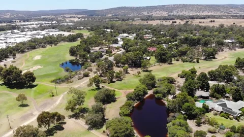 Aerial View of Golf Course Stock Footage 138336539