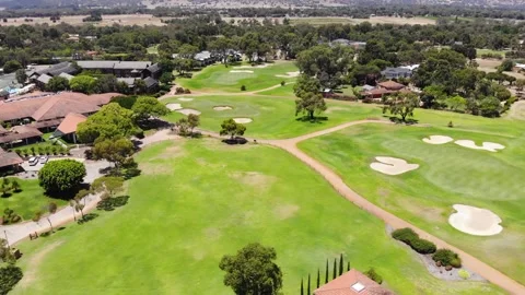 Aerial View of Golf Course Stock Footage 138337829