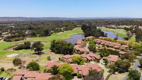 Aerial View of Golf Course Stock Footage 138337850