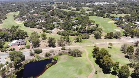 Aerial View of Golf Course Stock Footage 138416233