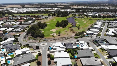 Aerial View of Golf Course Stock Footage 138416668