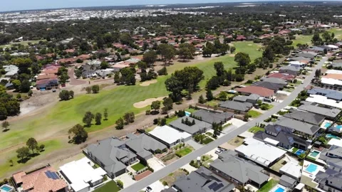 Aerial View of Golf Course Stock Footage 138416713