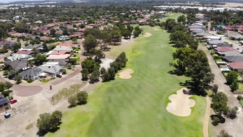 Aerial View of Golf Course Stock Footage 138418140