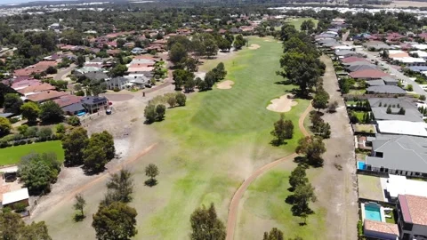 Aerial View of Golf Course Stock Footage 138418208