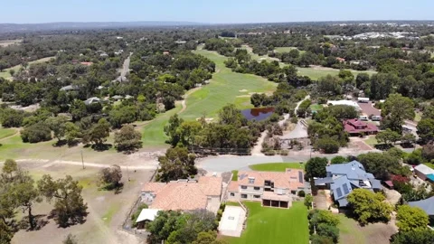 Aerial View of Golf Course Stock Footage 138418332