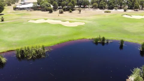 Aerial View of Golf Course Stock Footage 138544259