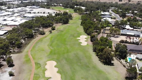 Aerial View of Golf Course Stock Footage 138544308