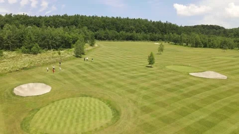 Aerial view of the Golf course Vídeo Stock 142883465