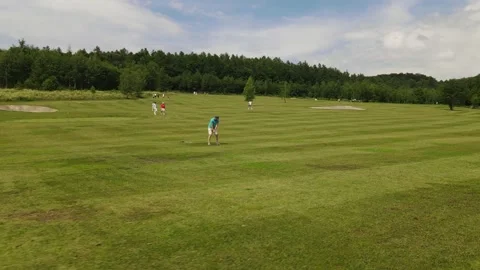 Aerial view of the Golf course Stock Footage 142885064
