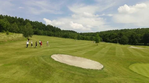 Aerial view of the Golf course Stock Footage 142885905