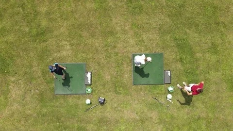 Aerial view of the Golf course Stock Footage 142887993
