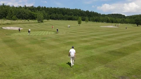 Aerial view of the Golf course Stock Footage 142888021