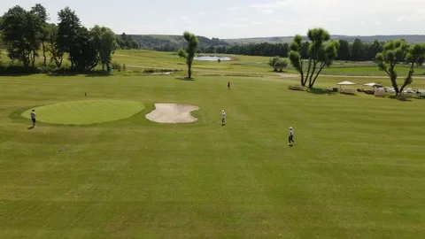 Aerial view of the Golf course Stock Footage 142891614
