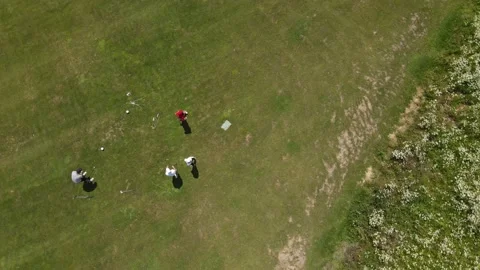 Aerial view of the Golf course Stock Footage 142894285