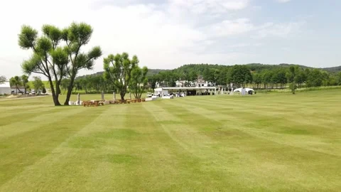 Aerial view of the Golf course Stock Footage 142899471
