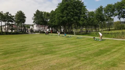 Aerial view of the Golf course Stock Footage 142900810