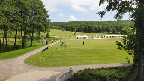 Aerial view of the Golf course Stock Footage 142900834