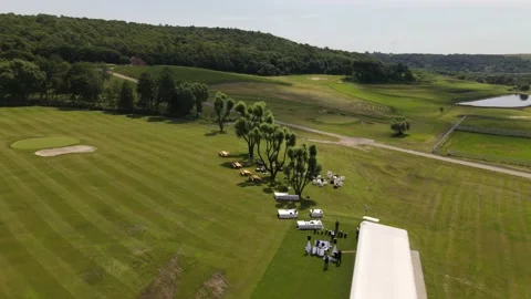 Aerial view of the Golf course Stock Footage 142903003