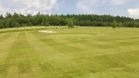 Aerial view of the Golf course Stock Footage 142903893