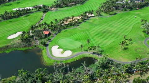 Aerial View of a Golf Course Video stock 324626651