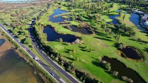 Aerial view of the golf course of la grande motte Vidéo 221775335