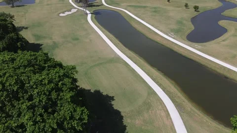 Aerial View of Golf Course With Lakes, Florida, USA Stock Footage 340518739
