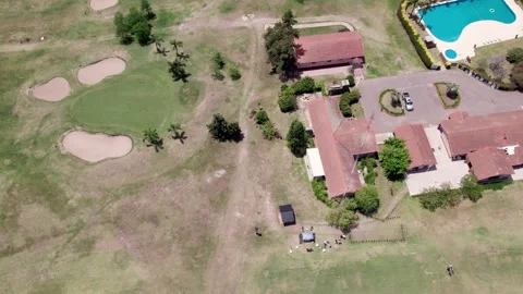 Aerial View of Golf Course Landscape Stock Footage 270726535
