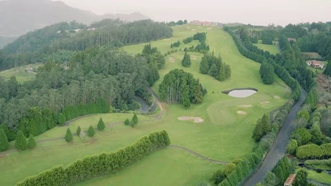 Aerial View of the Golf Course in Mountains 스톡 동영상 72193191