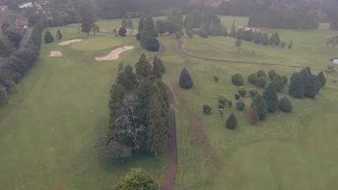 Aerial View of the Golf Course in Mountains Stock Footage 72306503