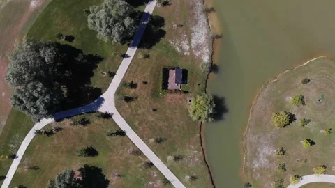 Aerial view of the golf course. Trees, lakes and paths in the luxury playground Stock Footage 170546082