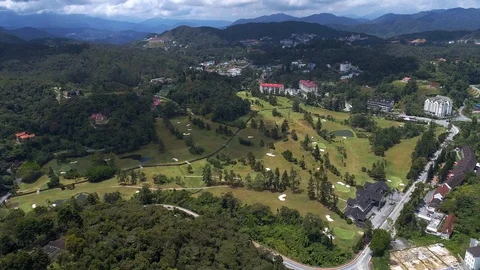 Aerial view Golf Field at Cameron Highlands, Pahang, Malaysia. Видео 106204728