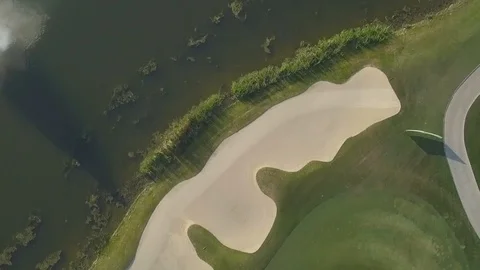 Aerial view of a golf field Stock Footage 96013221