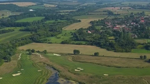 Aerial view of a golf field Video stock 96013528
