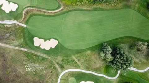 Aerial view of a golf field Stock Footage 115992232
