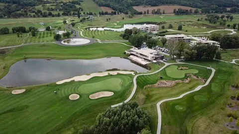 Aerial view of a golf field Stock Footage 115992649
