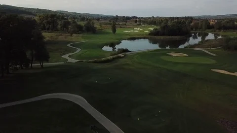 Aerial view of a golf field Stock Footage 115993268