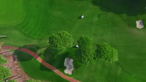 Aerial View of Golfers in Action Stock Footage 296397176