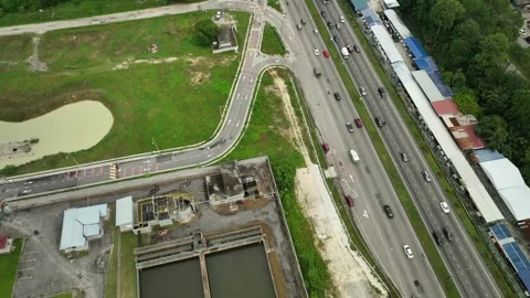 Aerial View of Gombak Area Featuring Busy Road and Green Landscape Stock Footage 320765809