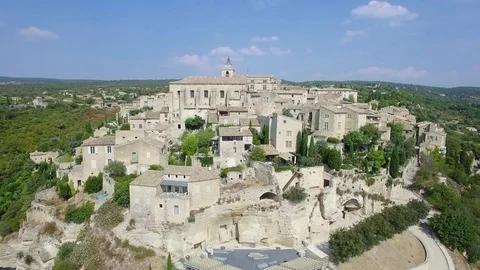Aerial view of Gordes Stock Footage 72944677