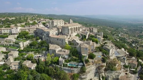 Aerial view of Gordes Video stock 72944938