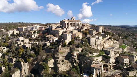 Aerial view of Gordes Stock Footage 88347959