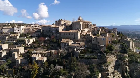 Aerial view of Gordes Stock Footage 88347989