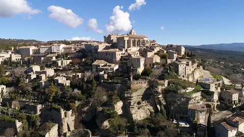 Aerial view of Gordes Stock Footage 88348006