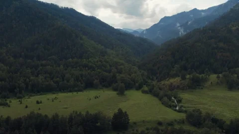Aerial view of Gorge of Mountain Spirits valley landscape in Altai Mountains Stock Footage 336296251