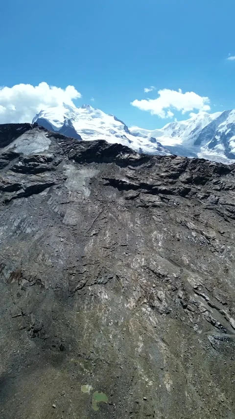 Aerial view of Gornergrat mountain in Zermatt, Valais, Switzerland. Stock Footage 337647981