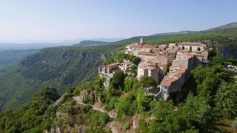 Aerial view of Gourdon Video stock 72947142