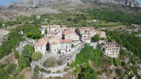 Aerial view of Gourdon Stock Footage 72947190